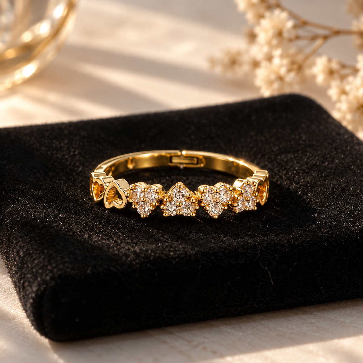 Twin Heart Stone Ring