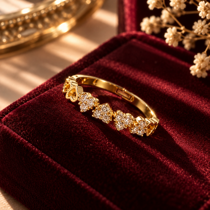 Twin Heart Stone Ring