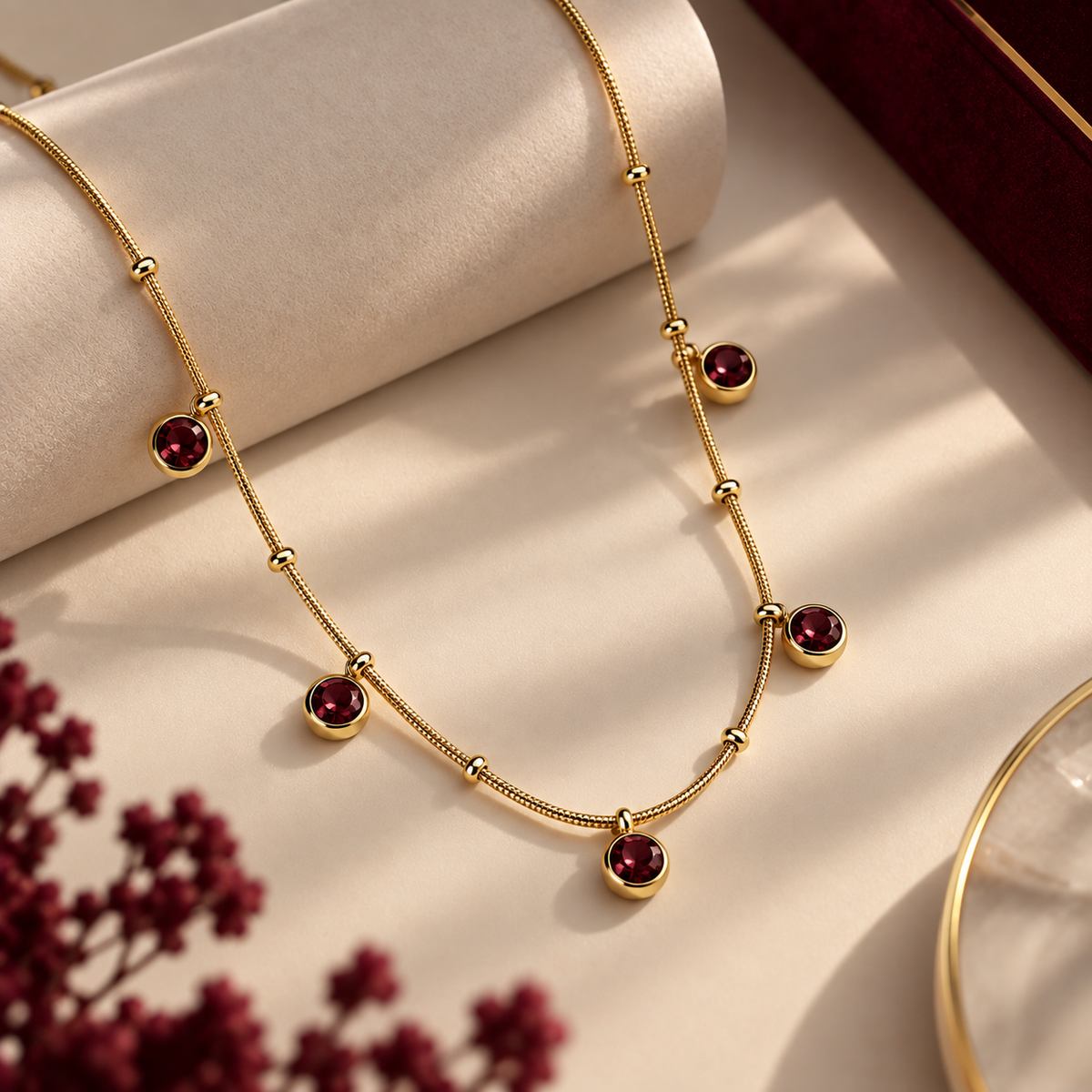 Gold Drop Necklace, alternate view