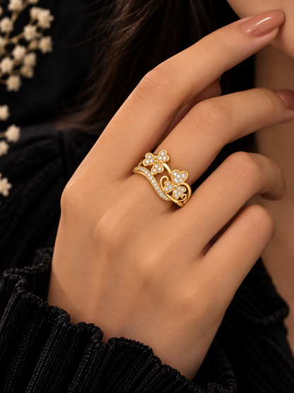 Heart Floral Ring, alternate view