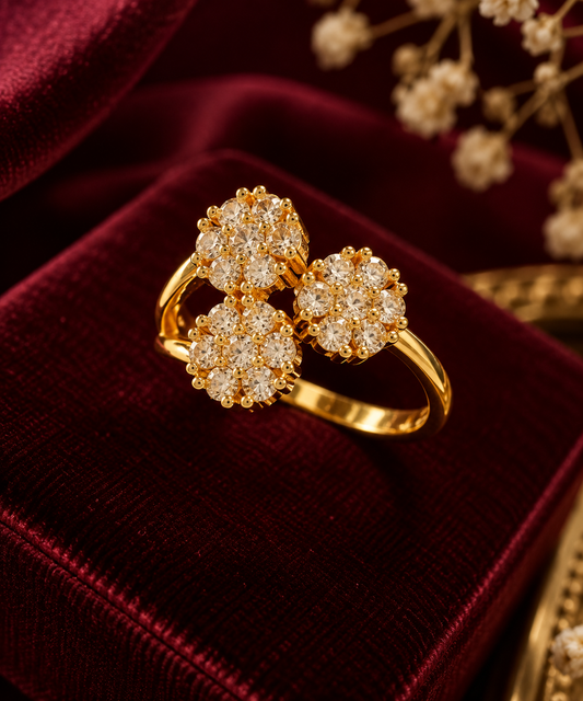 Triple Round Cluster Ring, alternate view