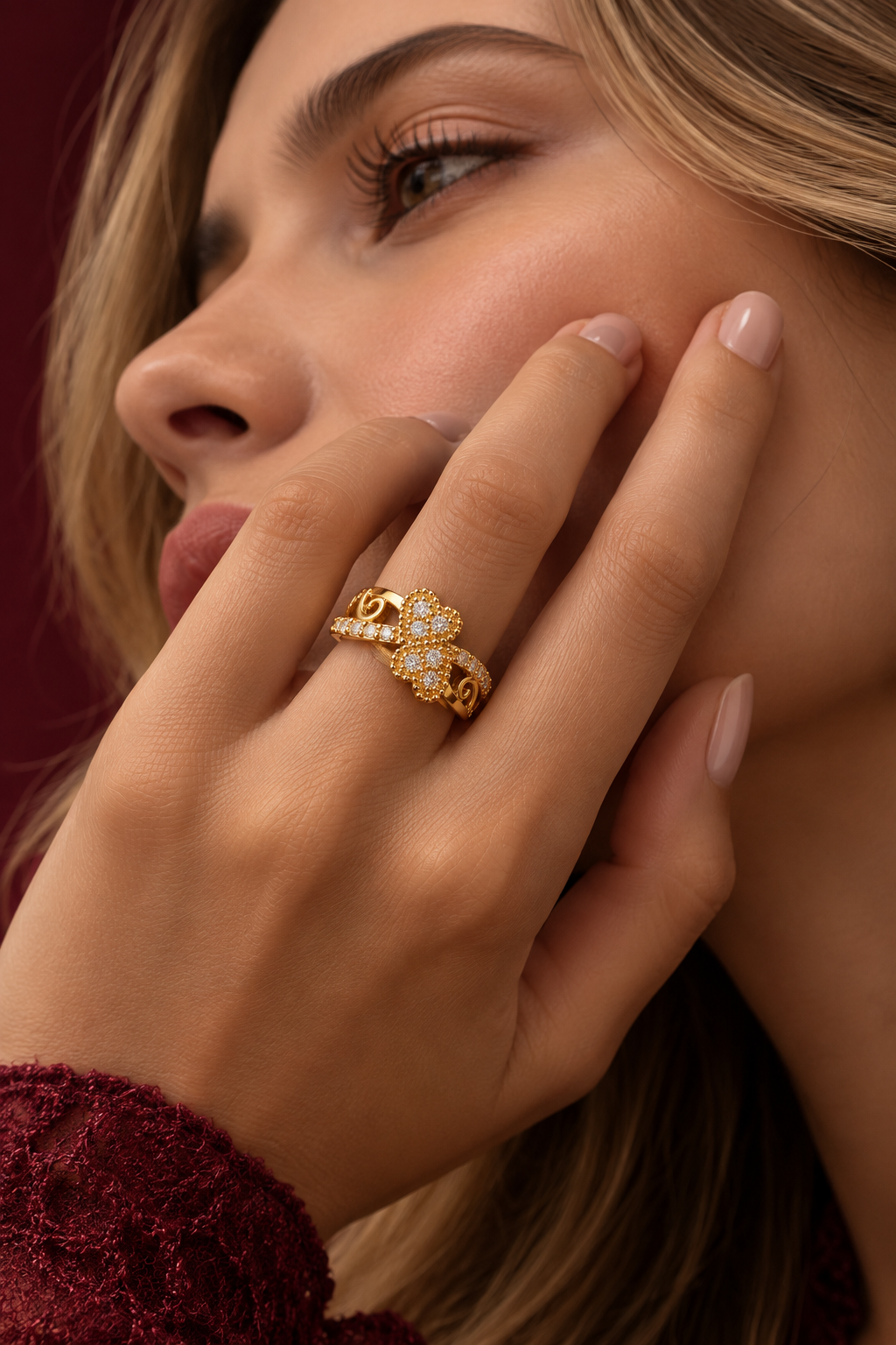 Double Heart Ring, alternate view