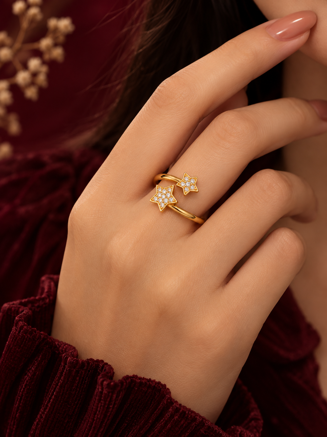 Double Star Ring, alternate view
