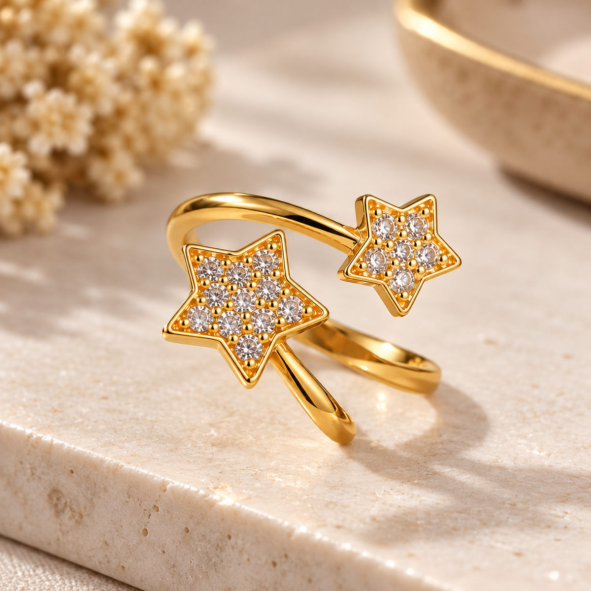 Double Star Ring, alternate view