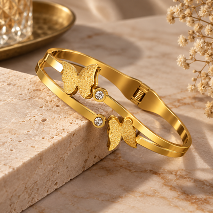 Butterfly Gold Bangle, alternate view