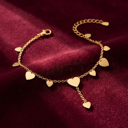 Heart Charm Gold Bracelet