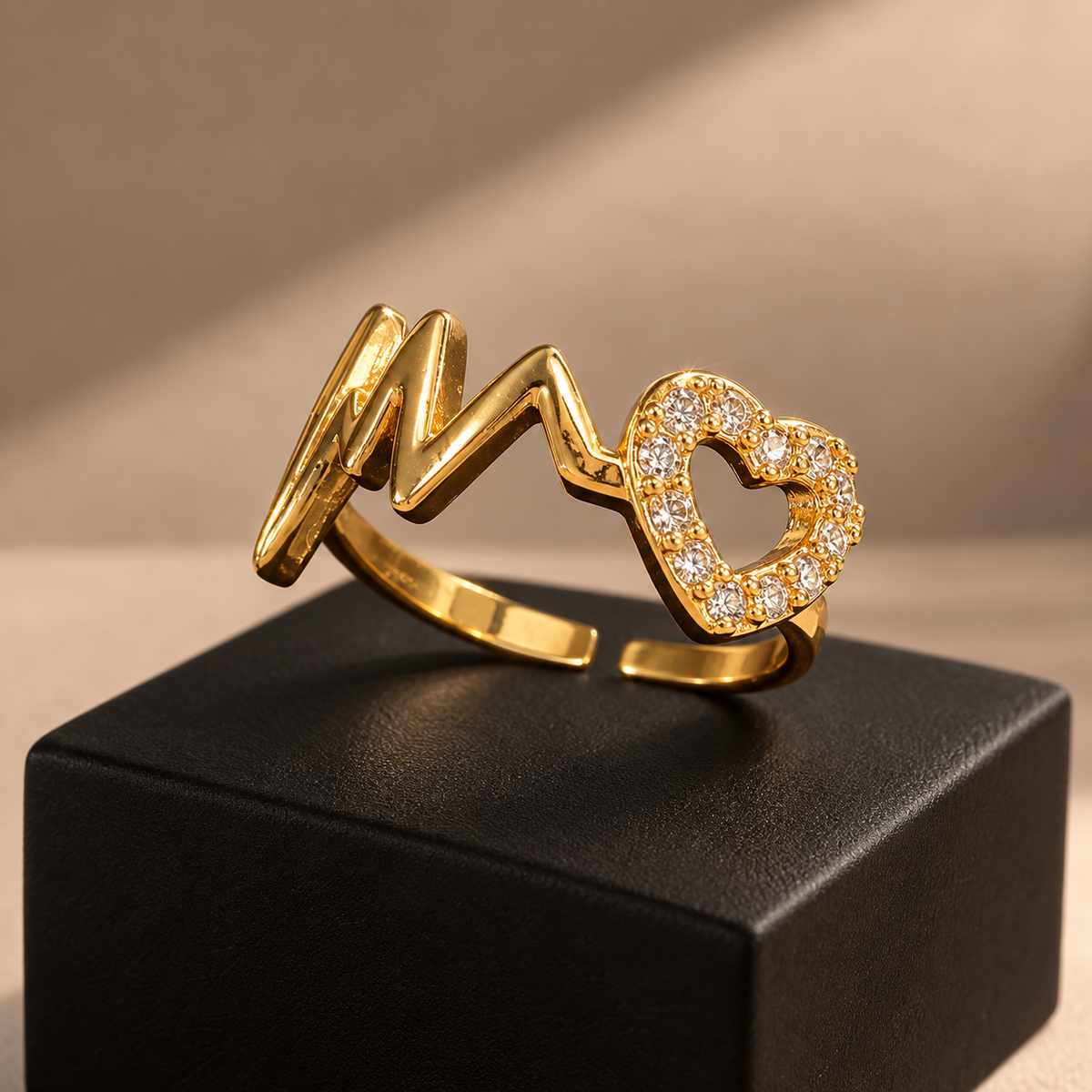 Heartbeat Heart Ring, alternate view