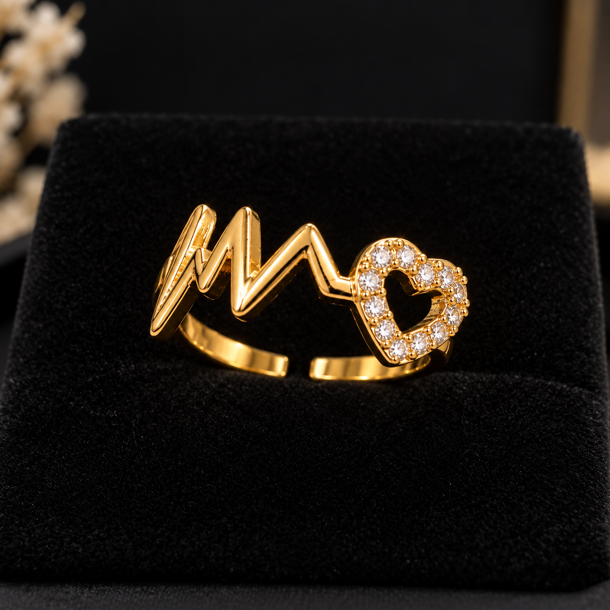 Heartbeat Heart Ring