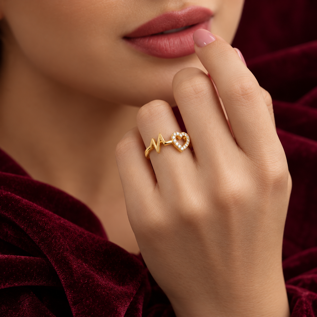 Heartbeat Heart Ring, alternate view