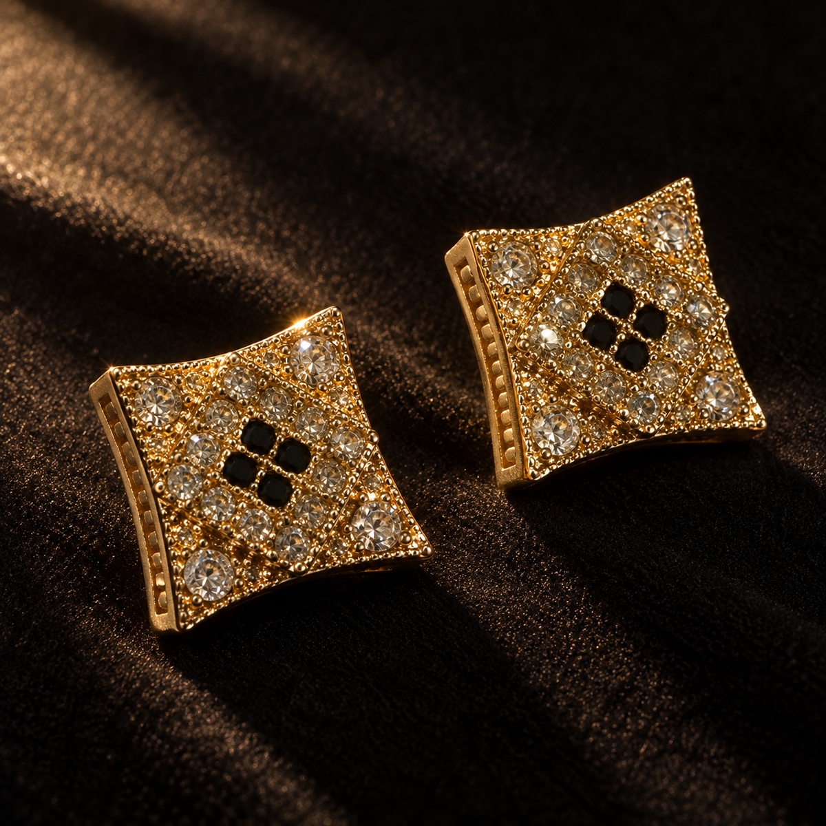 Crystal Square Stud Earrings, alternate view