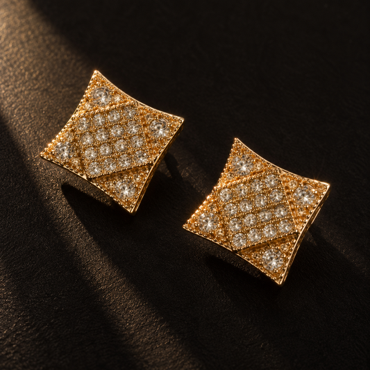 Crystal Square Stud Earrings