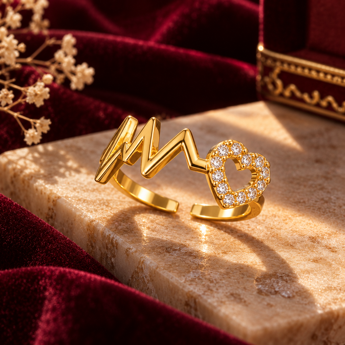 Heartbeat Heart Ring, alternate view
