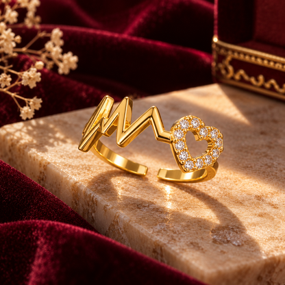 Heartbeat Heart Ring, alternate view