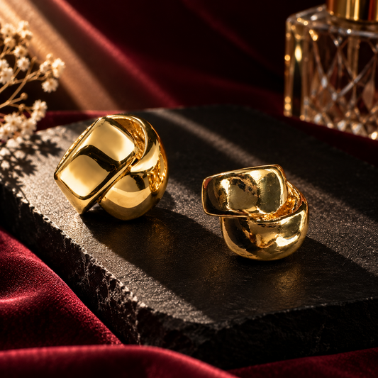 Chunky Gold Knot Earrings