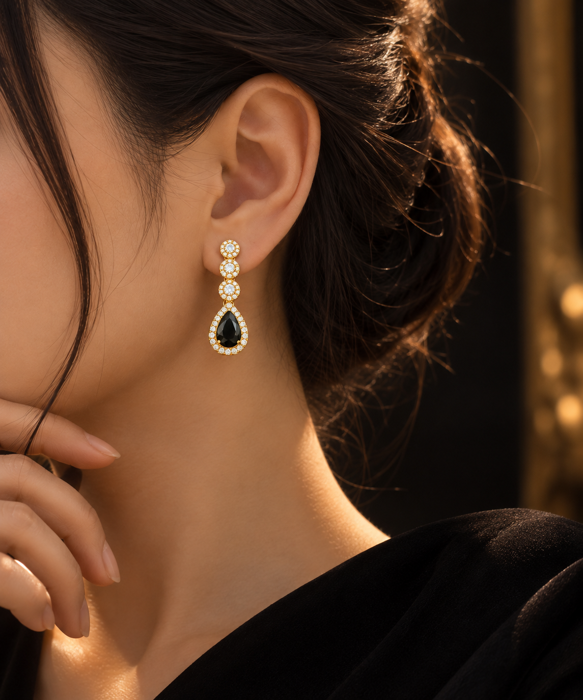 Teardrop Zircon Jewelry Set, alternate view