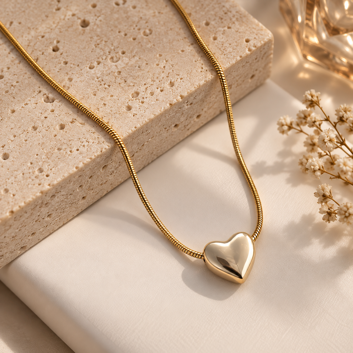 Gold Heart Necklace, alternate view