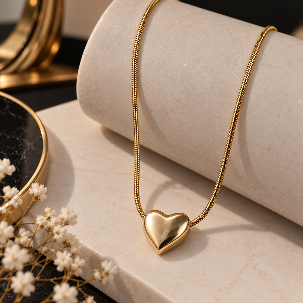 Gold Heart Necklace, alternate view