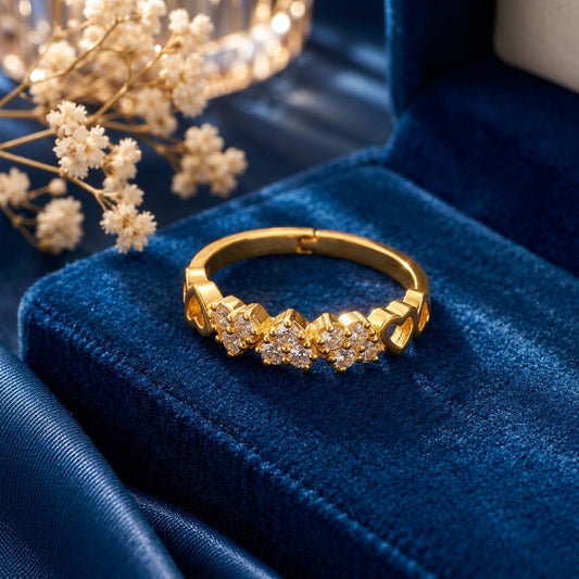 Twin Heart Stone Ring