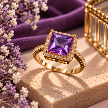 Square Stone Ring, alternate view