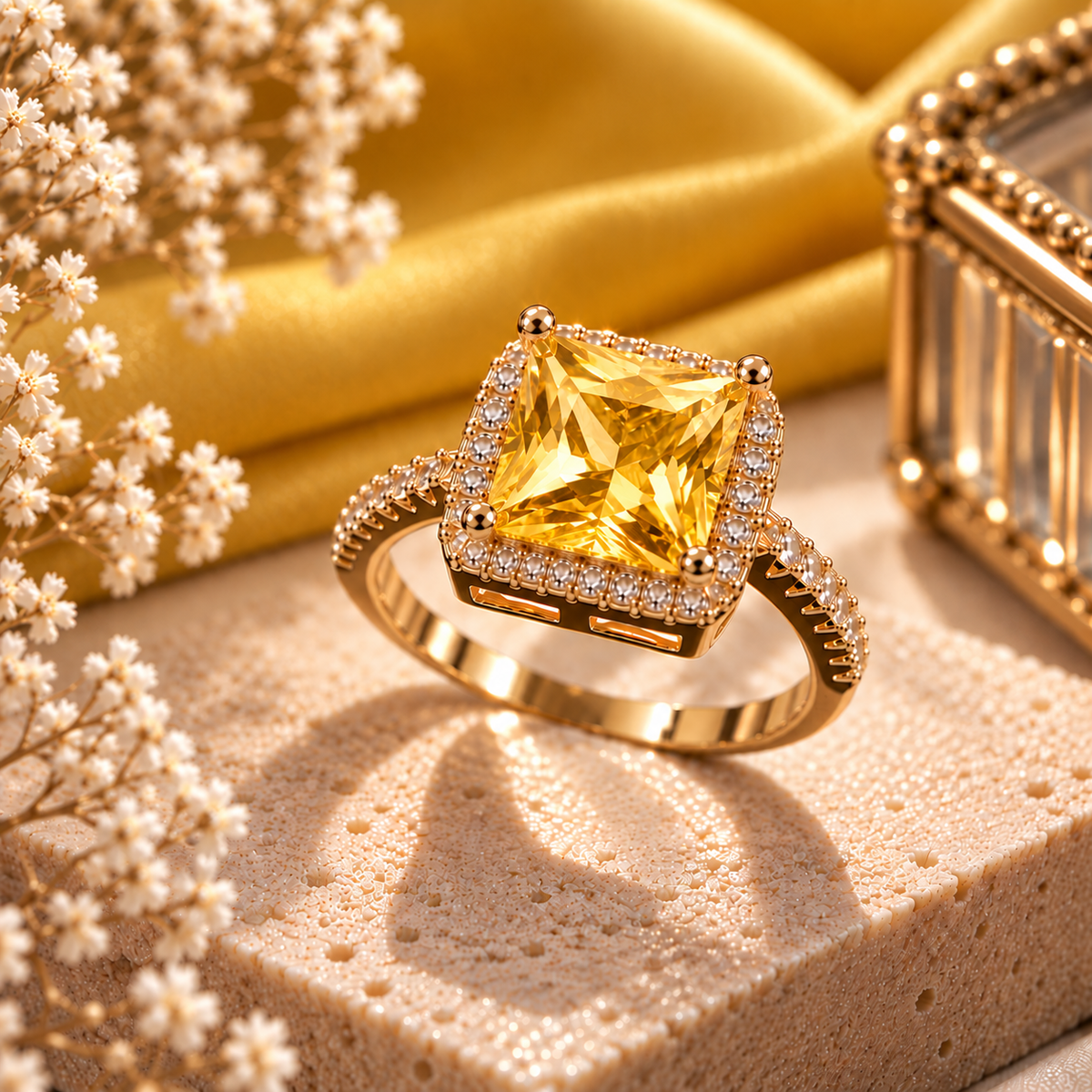 Square Stone Ring, alternate view
