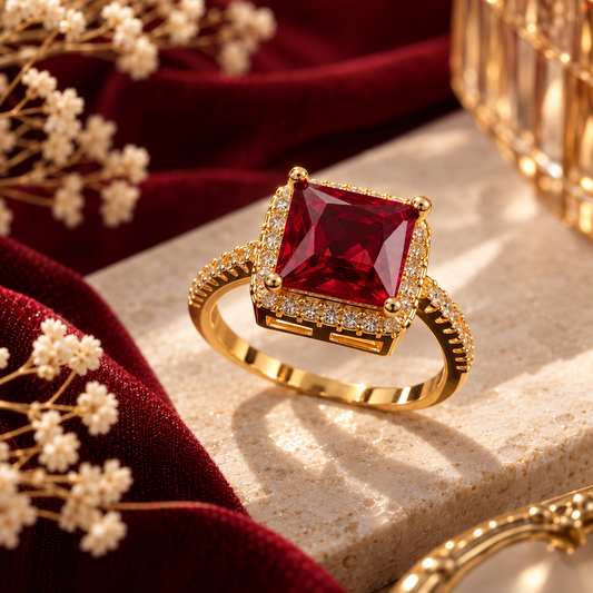 Square Stone Ring, alternate view