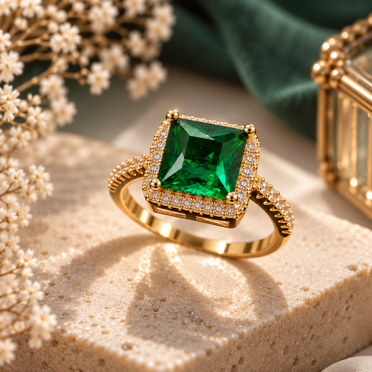 Square Stone Ring, alternate view
