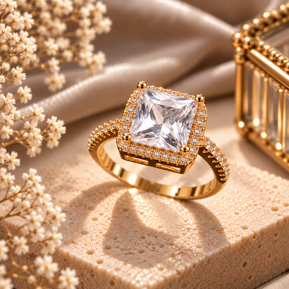 Square Stone Ring, alternate view