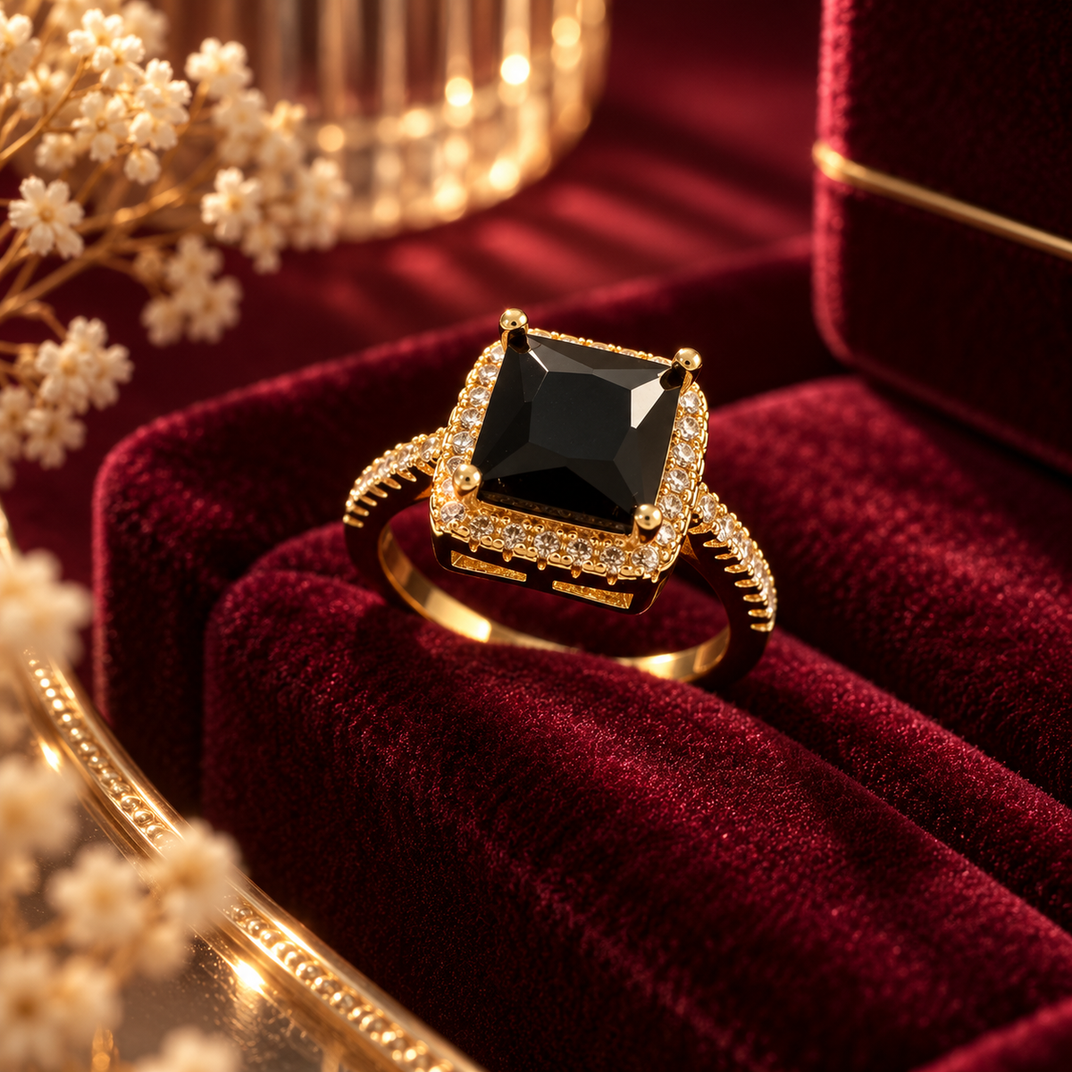 Square Stone Ring, alternate view