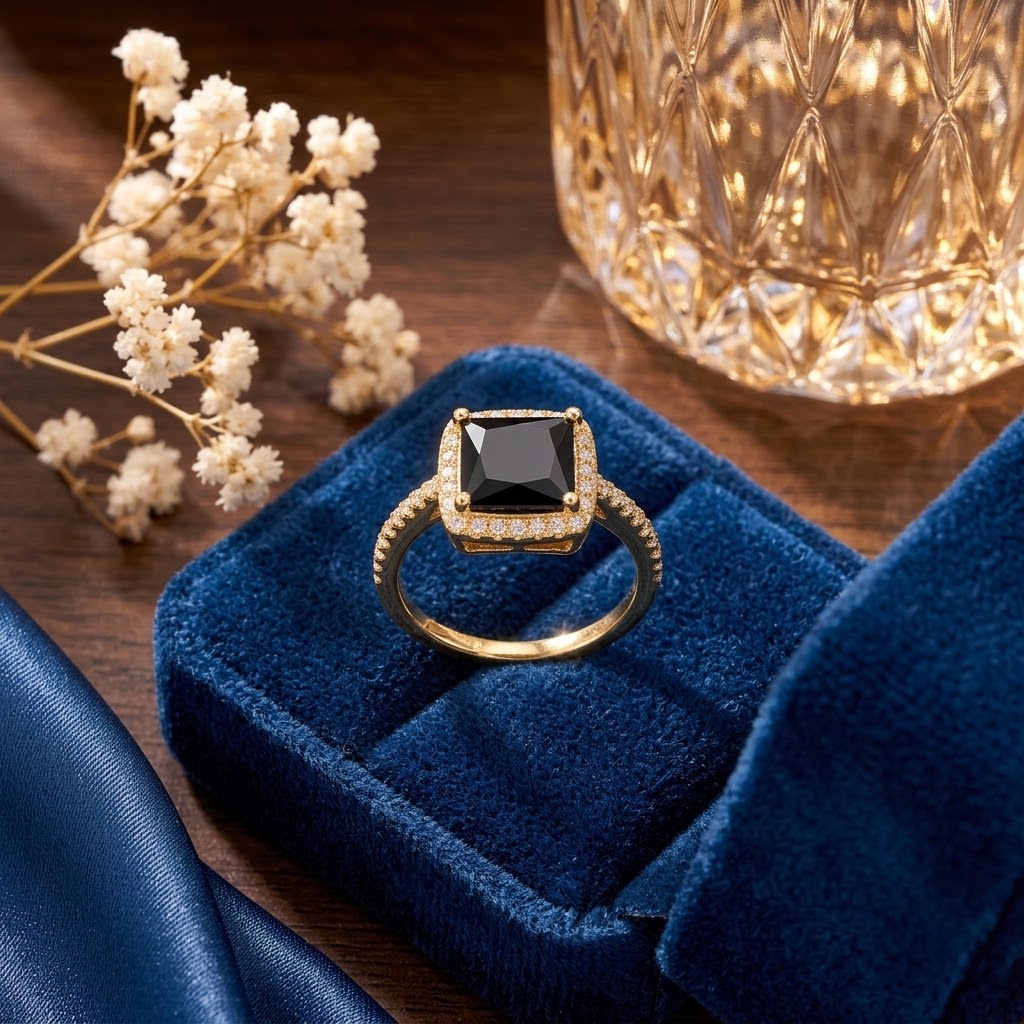 Square Stone Ring, alternate view