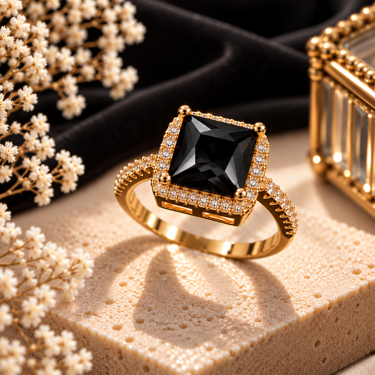 Square Stone Ring, alternate view